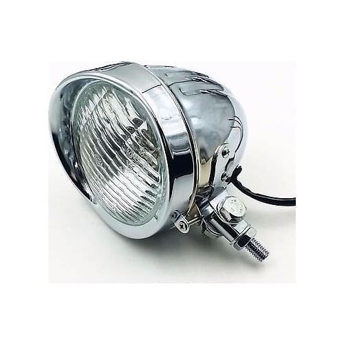 Chrome Metal 60/55 W Headlight For Harley Honda Kawasaki Suzuki Yamaha Cruiser