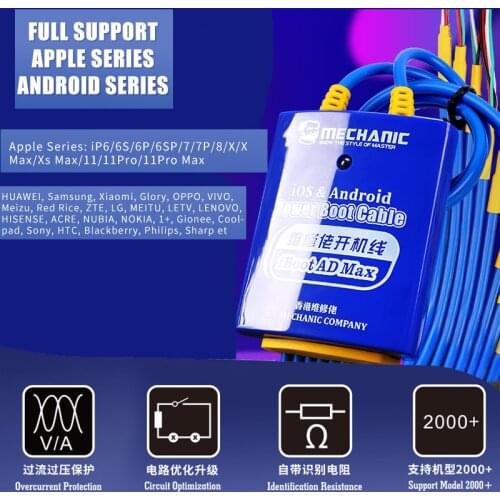 MECHANIC iPhone/Android Switch Power Supply Test Cable Mobile Boot Line For iP6/7/8/X/XS MAX/11/11Pro Samsung Huawei Oppo Xiaomi