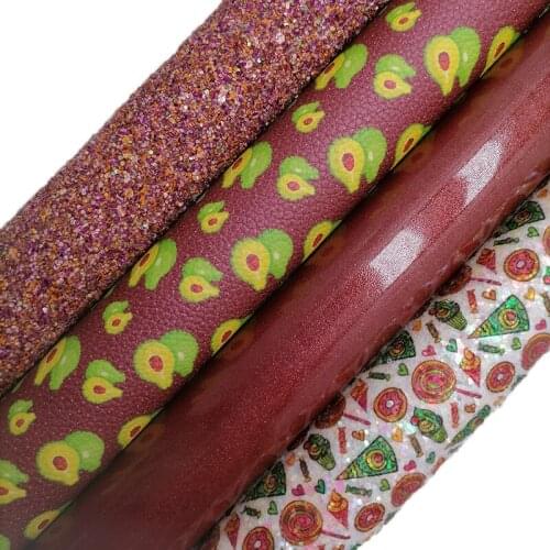 Plum Glitter leather, Kiwi Poscles Printed synthetic leather, Patent Glitter Faux Leather Sheets For Bows DIY 21x29CM KM686