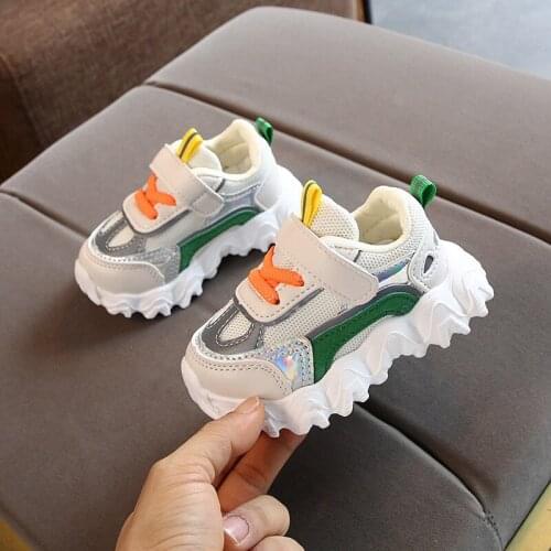 New childrens baby leisure net shoes small boys color matching sports sneakers girls running Baby toddler shoes 1 2 3 years old