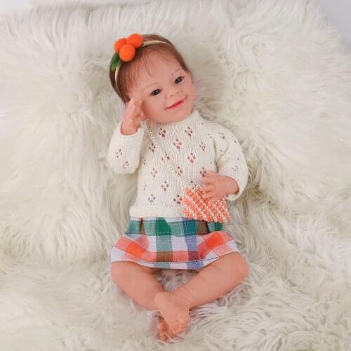 Handmade Waking Up Baby Reborn Doll With Soft Silicone Body For Children Holiday Gift Baby Dolls