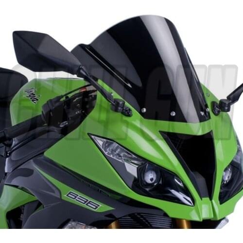 Motorcycle Double Bubble Windshield WindScreen Deflector Viser VIsor For Kawasaki ZX6R ZX-6R 2009-2016 ZX10R ZX-10R 2008-2010