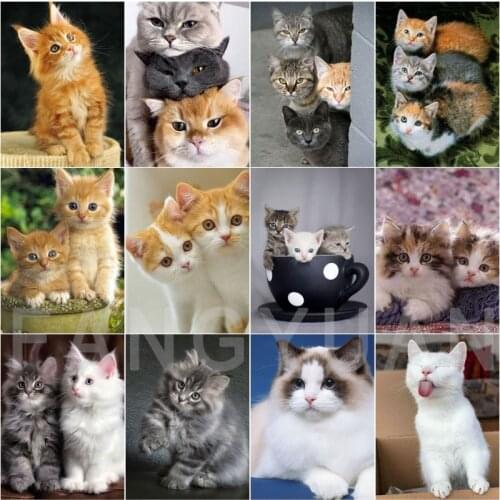 5D Diy Diamond Painting Animals Full Square Drill Diamond Mosaic Cat Cross Stitch Kit Picture Rhinestone Embroidery Wall Art