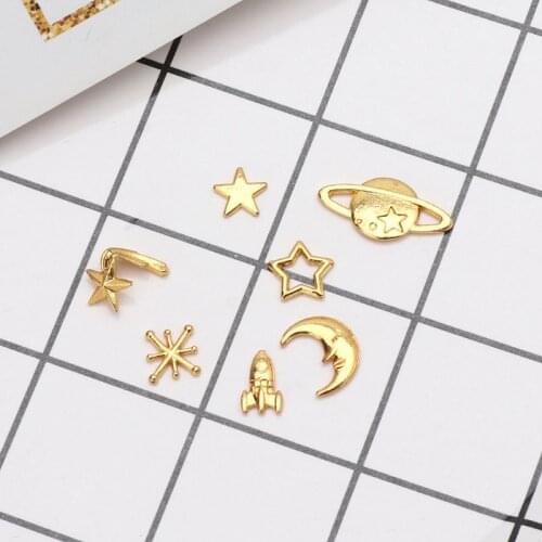 7Pcs Starry Sky Universe Epoxy Resin Fillers Open Bezel Charm Jewelry Making 1XCA