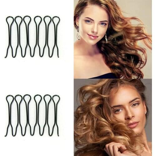 Invisible Bangs Hair Plate Black Waved U-shaped Front Hair Comb Clips Roll Curve Clip Pin Invisible Bang Fringe Hair Comb Clips