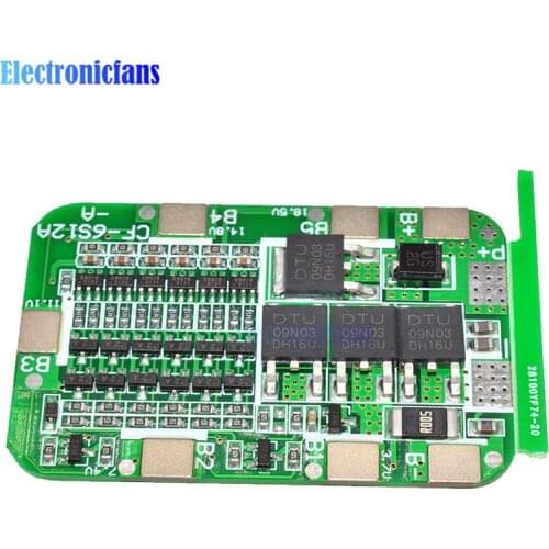 6S 15A 24V PCB BMS Overcurrent Short Circuit Overcharge Protection Board For 6 Pack 18650 Li-ion Lithium Battery Cell Module