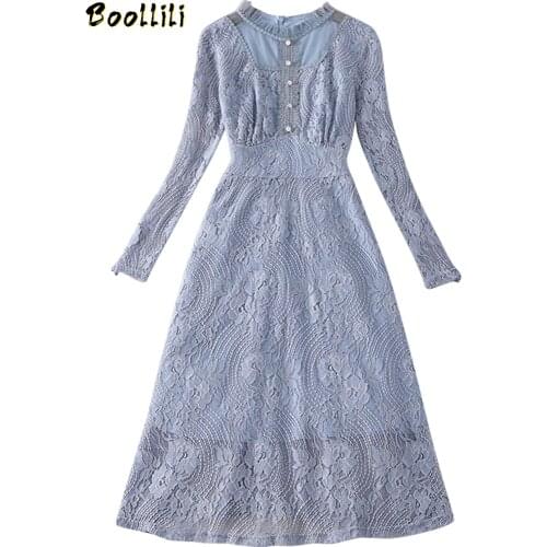 Boollili Dress Women Clothes 2020 Spring Autumn Lace Party Dress Vintage Women Dress Elegant Korean Vestidos Robe Femme