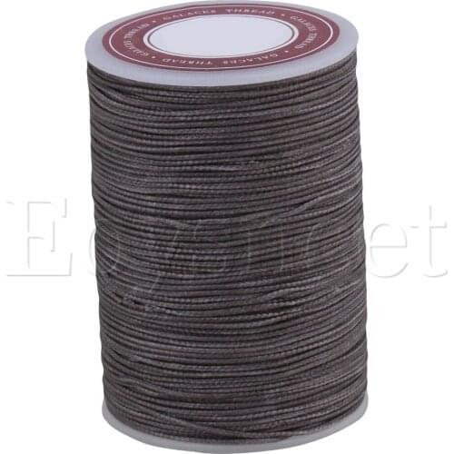 Sewing Craft Polyester Linen Wax Waxed Cord String Dark Grey 0.7mm Dia