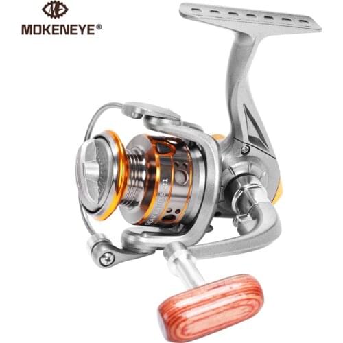 DC10-70 Fishing Reel Spinning Wheel 5.2:1 Gear Ratio Metal Line Spool Imitation Wood Handle Metal Transmission System Ultralight