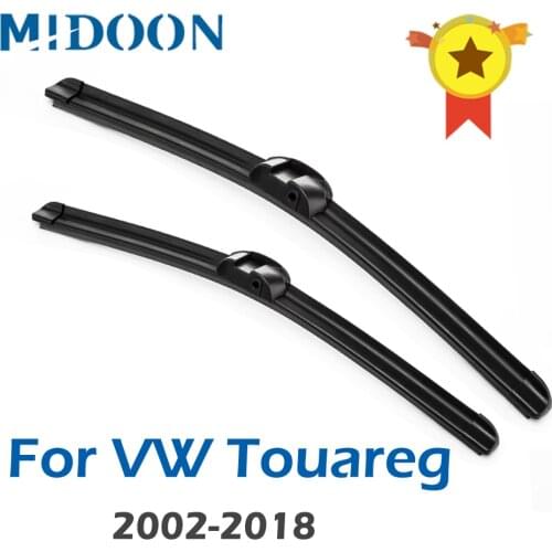 MIDOON Wiper Blades For VW Touareg Model Year From 2002-2018 2004 20005 2006 2011 Natural Rubber Windshield Auto Car Accessories