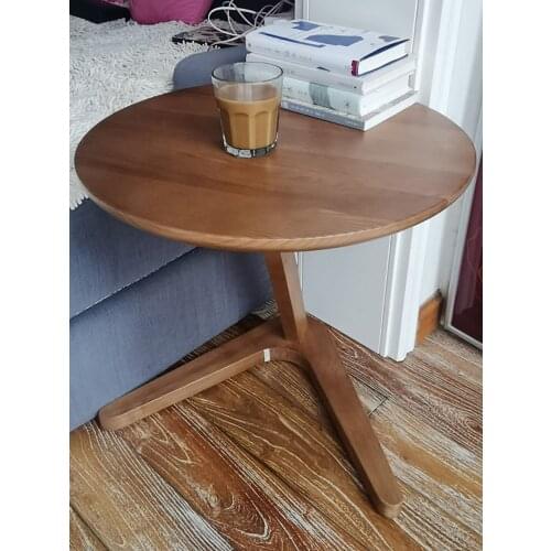 Nordic Living Room Furniture Coffee Table Household Solid Wood Small Tea Table Living Room Sofa Side Tables Round Low Tables