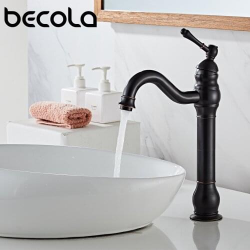 Basin Faucet Antique Black/Gold Bathroom Sink Mixer Tap Brass Chrome Wash basin Tapware Single Handle Brushed Crane For Bathroom