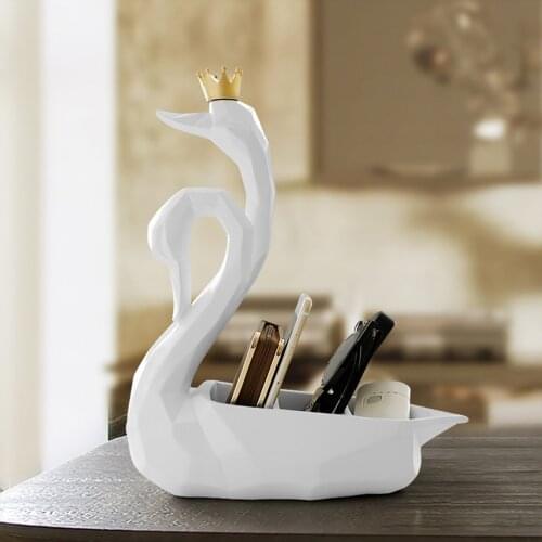 Resin Flamingo Figurine Sculpture Ornament - Animal Figurine Key Storage Box Holders Home Decoration Ornament