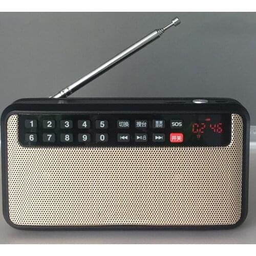 Stereo Player Mini Portable Audio Speakers FM Radio With LED Screen Support TF Card Playing Music LED Flashlight
