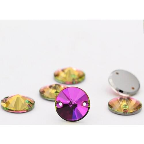 Wedding Dress Decoration Rivoli Round Rhinestones Flatback Art Crafts Crystals Stones High Quality Sew On Accessories