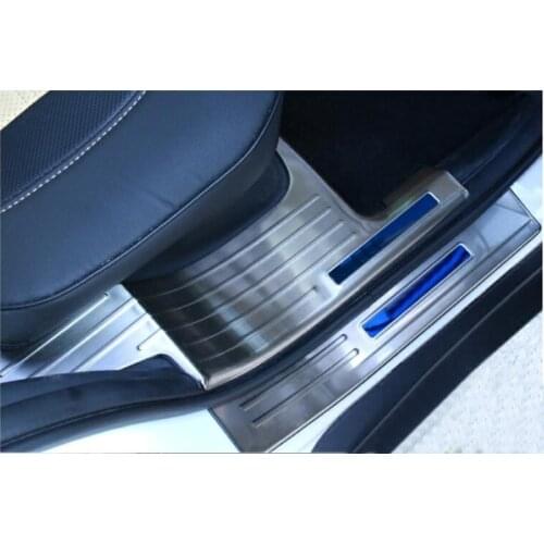 For Mitsubishi outlander stainless steel Internal and External door sill strip decoration strip 2017 outlander with logo