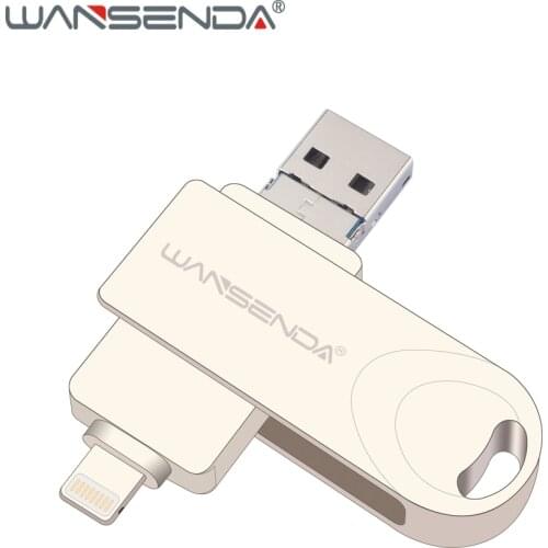Wansenda OTG USB Flash Drive USB3.0 Pendrive 128GB 64GB 32GB 16GB 8GB High Speed Pen Drive 3 in 1 for iOS/Android/PC