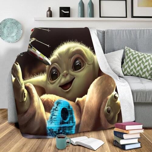 Yoda Baby Anime Blanket Disney Star Wars Throw Duvet Bedroom Decoration for Kids Children Baby Teen Keep Warm Comfortable Soft