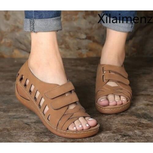 Women Sandals 2021 Summer Shoes Women Wedges Shoes With Platform Sandals Soft Leather Gladiator Sandalias Mujer Heels Sandals