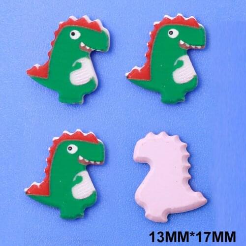 100pcs Small Size Cute Cartoon Green Dinosaur Flatback Planar Resins DIY Craft Embellishments for Home Decoration Accessories