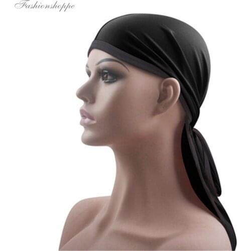 New Fashion Mens Women Satin Durags Bandanna Turban Wigs Men Silky Durag Headwear Headband Pirate Hat Hair Accessorie