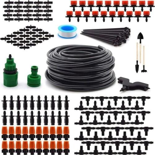 DIY Automatic Drip Irrigation System Tools168Pcs Garden Watering Hose Micro Drip Watering Kits with Adjustable Drippers