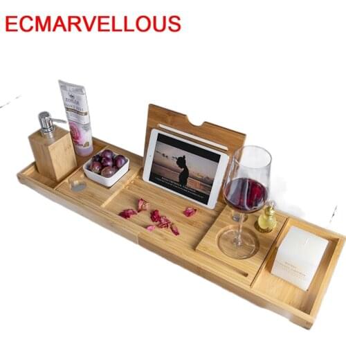 Porta Libri Wine Bath Engelli Tutunma Bar Bamboo Storage Book Bathroom Plateau Accessoires Baignoire Accessories Bathtub Tray