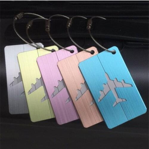 New Fashion Luggage Tags Aluminium Alloy Women Men Travel Luggage Suitcase Name Label Holder Travel Accessories