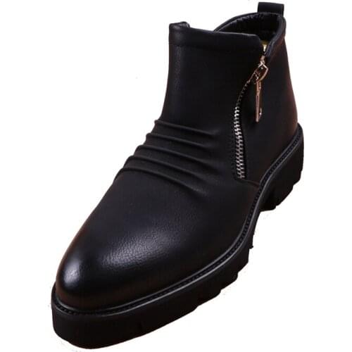 Spring Autumn Ankle Boots Black Vintage Classic Men Casual Leather Shoes Men Boots Fashion Leather Boots Chelsea Boots Men Shoes