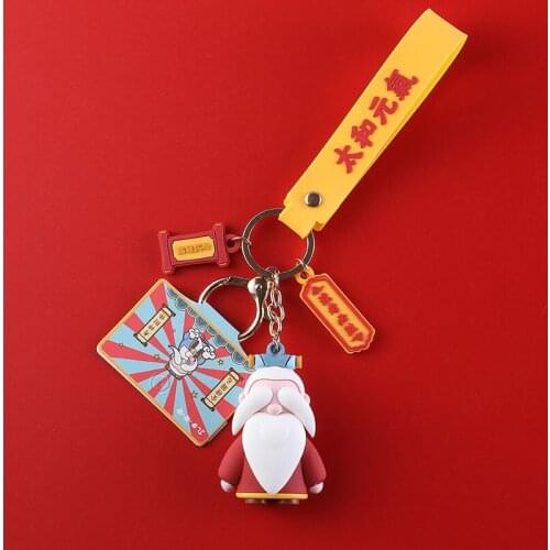 2021 Confucius Grandfather keychains Cute cartoon Anime key Chain fashionable silicone pendent car keyring Gifts wholesale
