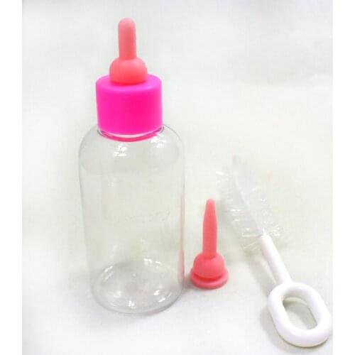 Cats Dogs Rabbit Pet Nopple Bottle 60ml Puppies And Cats Feeding Bottle Brush Size Two Pacifiers Cats Dogs Rabbits