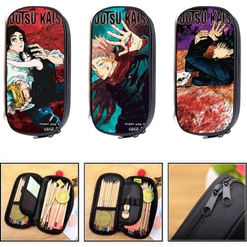 3D Print Cartoon Anime Jujutsu Kaisen Pencil Case Women Cosmetic Bag Zipper Make Up Box Kawaii School Supplies Stationery 2021