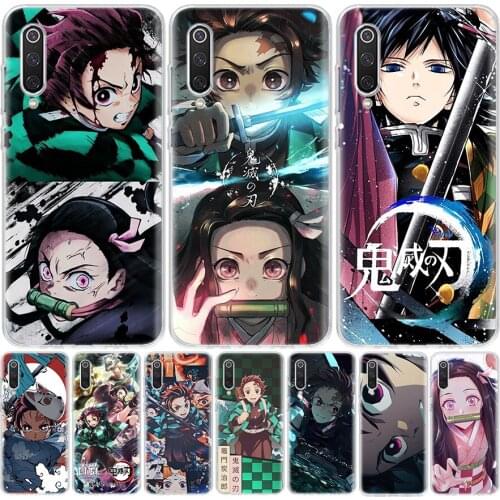 Anime Kimetsu no Yaiba Phone Case For Xiaomi Mi 11 9 8 A3 A2 A1 CC9 E 9T 10T Note 10 Lite F2 Pro F3 X3 6X 5X F1 Coque Cover