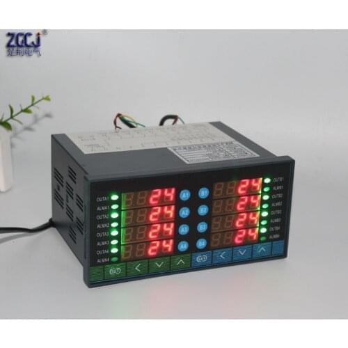8 channels digital thermostat Multifuncion 8 ways temperature controller measure multi points can connect with 8 sensors