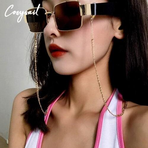 Cosysail Simple Tiny Chain Long Glasses Chain for Female Girl Fashion Neck Strap Metal Eyeglass Chains Jewelry Accessory Gift