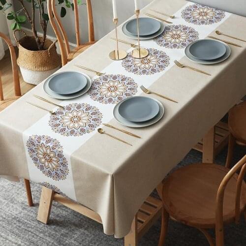 Nordic Style pvc Household Checkered Waterproof Tablecloth Printing Table Cloth Plastic oil Resistant Home