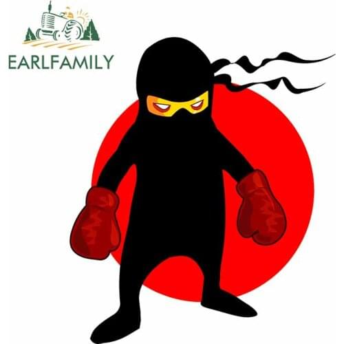 EARLFAMILY 13cm x 11.3cm Ninja Learning Bujinkan Kongfu Sticker Funny Cartoon Car Stickers