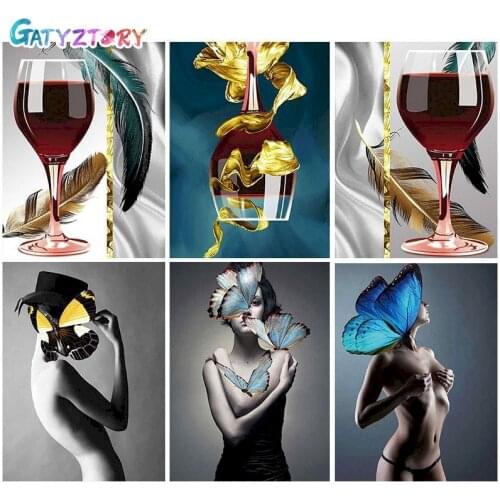 GATYZTORY Paint By Number Sexy woman Oil Painting Art DIY Coloring By Number Door Figure Kits Modern Wall Artworks