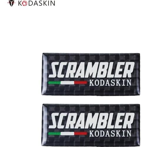 KODASKIN Motorcycle Stickers Carbon Black 3D Decals Logos Emblems Decoration for DUCATI Scrambler Cafe Racer 400 Sixty2