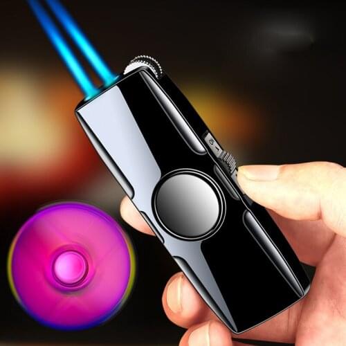 Cigarette Cigar Lighter Metal Windproof Gas Butane Jet Flint Lighter Turbo Spray Gun BBQ Camping Kitchen Gadgets For Men