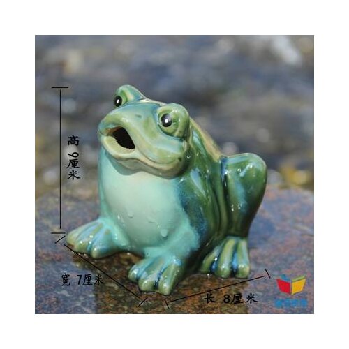 Miniature landscape bonsai fish tank garden setting accessories ceramic opening frog lovely desk crafts sculpture statues Home