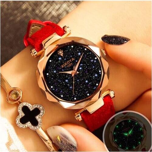 2019 Fashion Womens Watch Luxury Sky starry sky Ladies Watch Colorful Leather Wrist Watch for Women Designer montre femme new