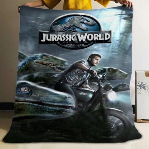 Musife Custom Jurassic Park Flannel Blanket Design Your own Blanket Flannel Blankets for Sofa DIY Dropshipping