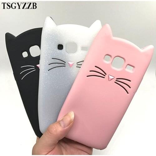 3D Cartoon Beard Cat Soft Silicone Case For Samsung Galaxy J3 J5 J7 2016 2017 S5 S6 S7 S8 S9 Plus S10e S10 Plus Cute Phone Cover