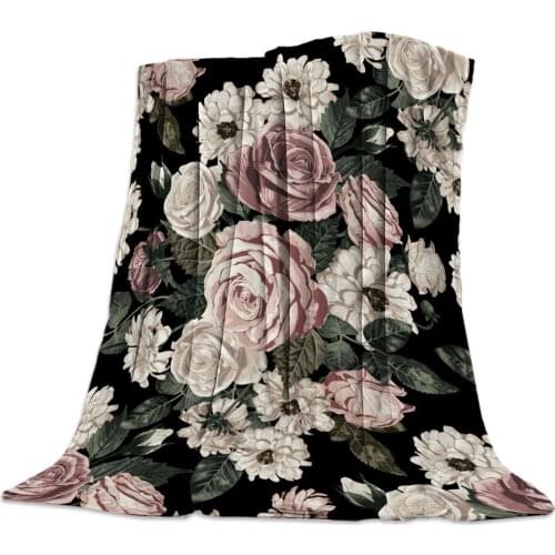 Flowers Throw Blanket Soft Comfortable Velvet Plush Blankets Warm Sofa Bed Sheets