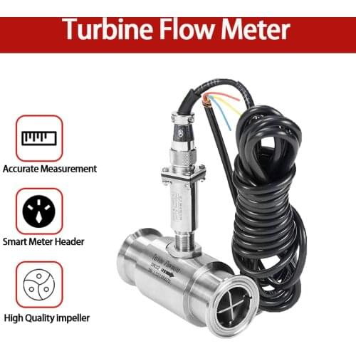 Water Flow Meter Turbine Flowmeter for Liquid Methanol Diesel Gasoline Petrol Beer Milk Measurement Pulse Signal