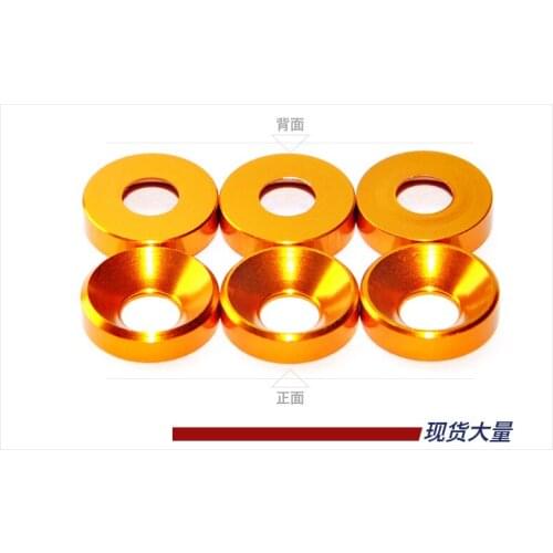 Multi color aluminum alloy metal gasket countersunk flat head umbrella head screw gasket wear resistant scratch drawing 5PCS