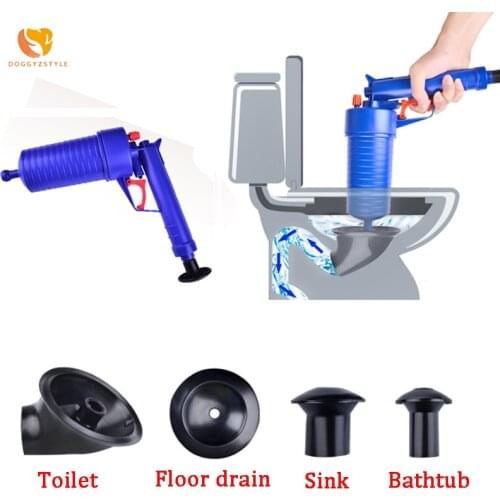 Air Power Drain Blaster Gun High Pressure Powerful Manual Sink Plunger Opener Drain Cleaner Pump for Bath Toilets Sink