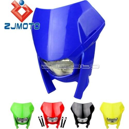 Dirt Bike Blue Headlight Fairing Universal For YAMAHA YZ YZF WR TTR Motocross Headlight Mask For SUZUKI DR DRZ RM RMZ 250 450