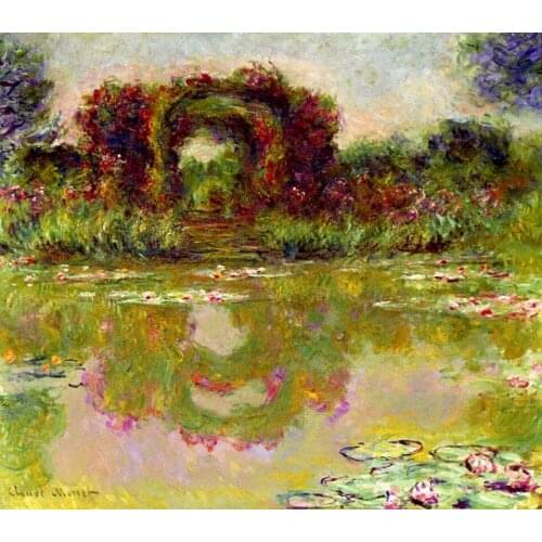 High quality Oil painting Canvas Reproductions Rose Arches at Giverny (1913) By Claude Monet Painting hand painted